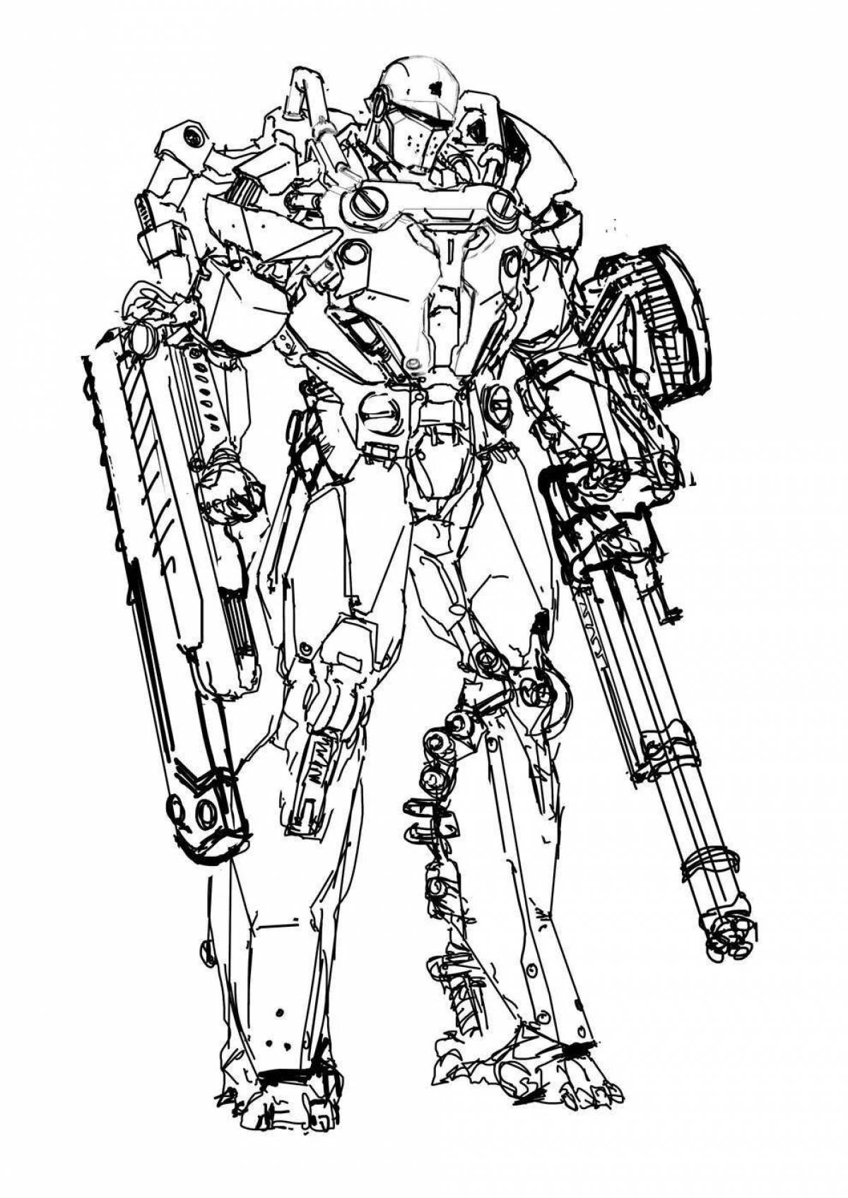 Animated terminator coloring book for kids