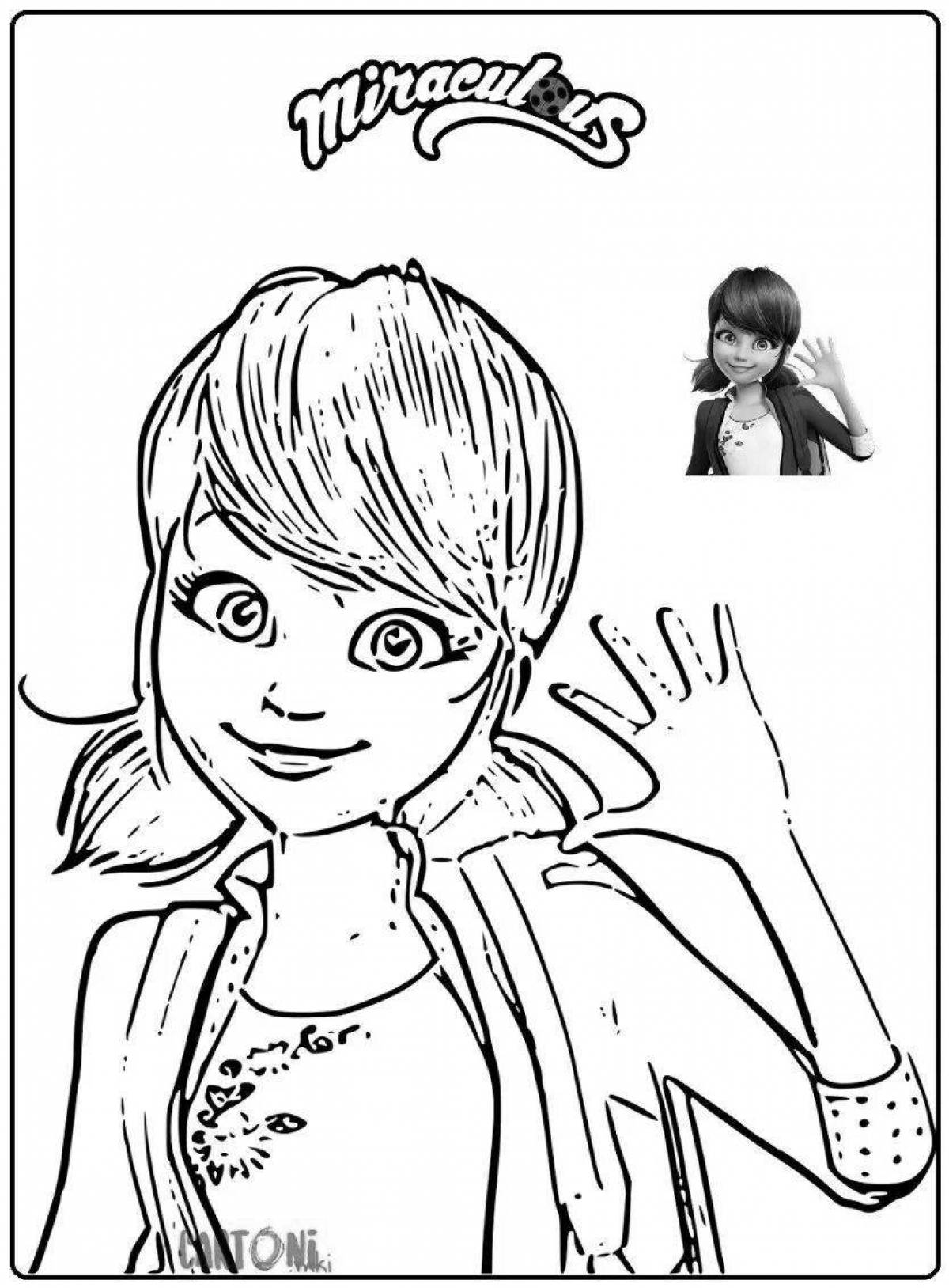 Marinette's fabulous coloring page for students