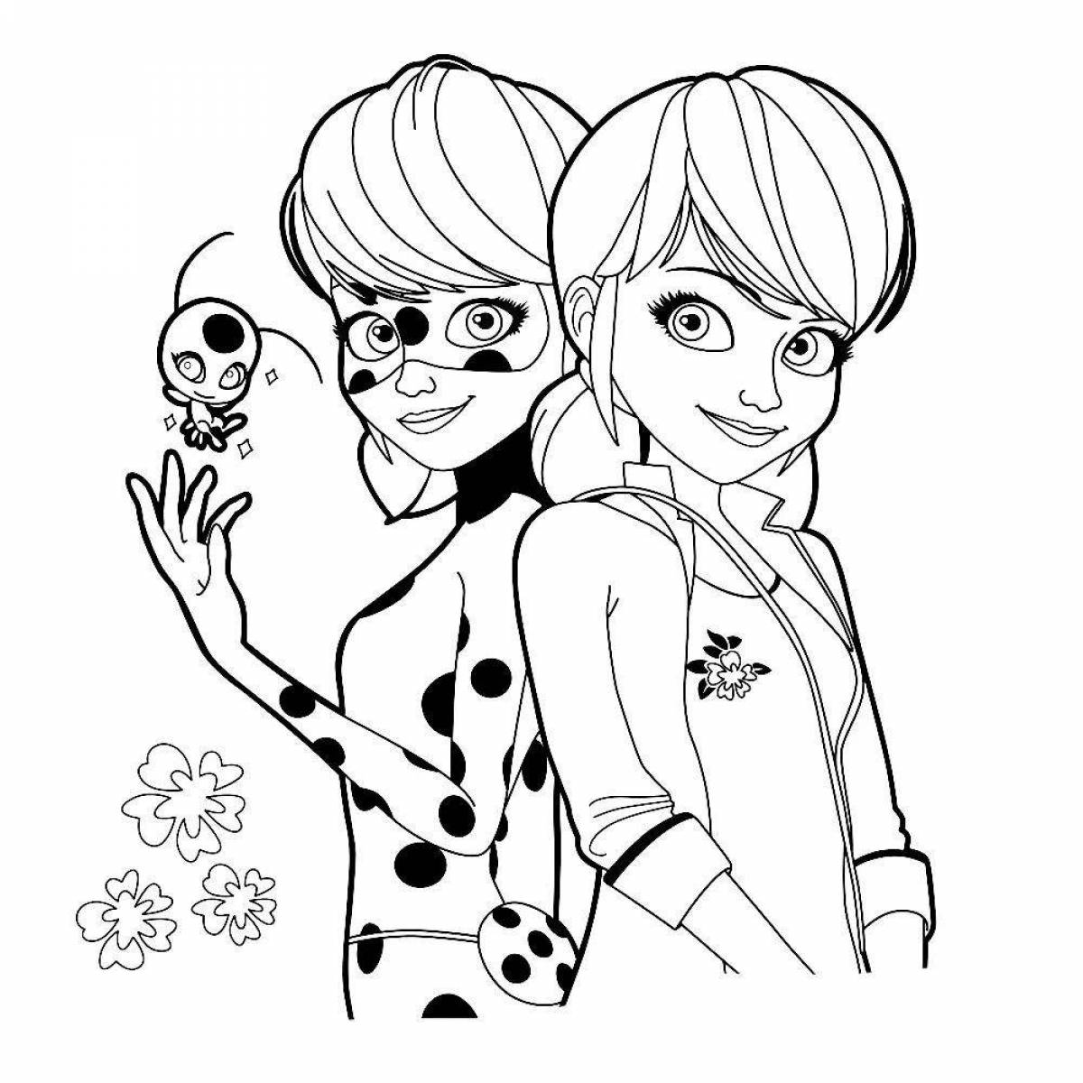 Glorious marinette coloring book for kids