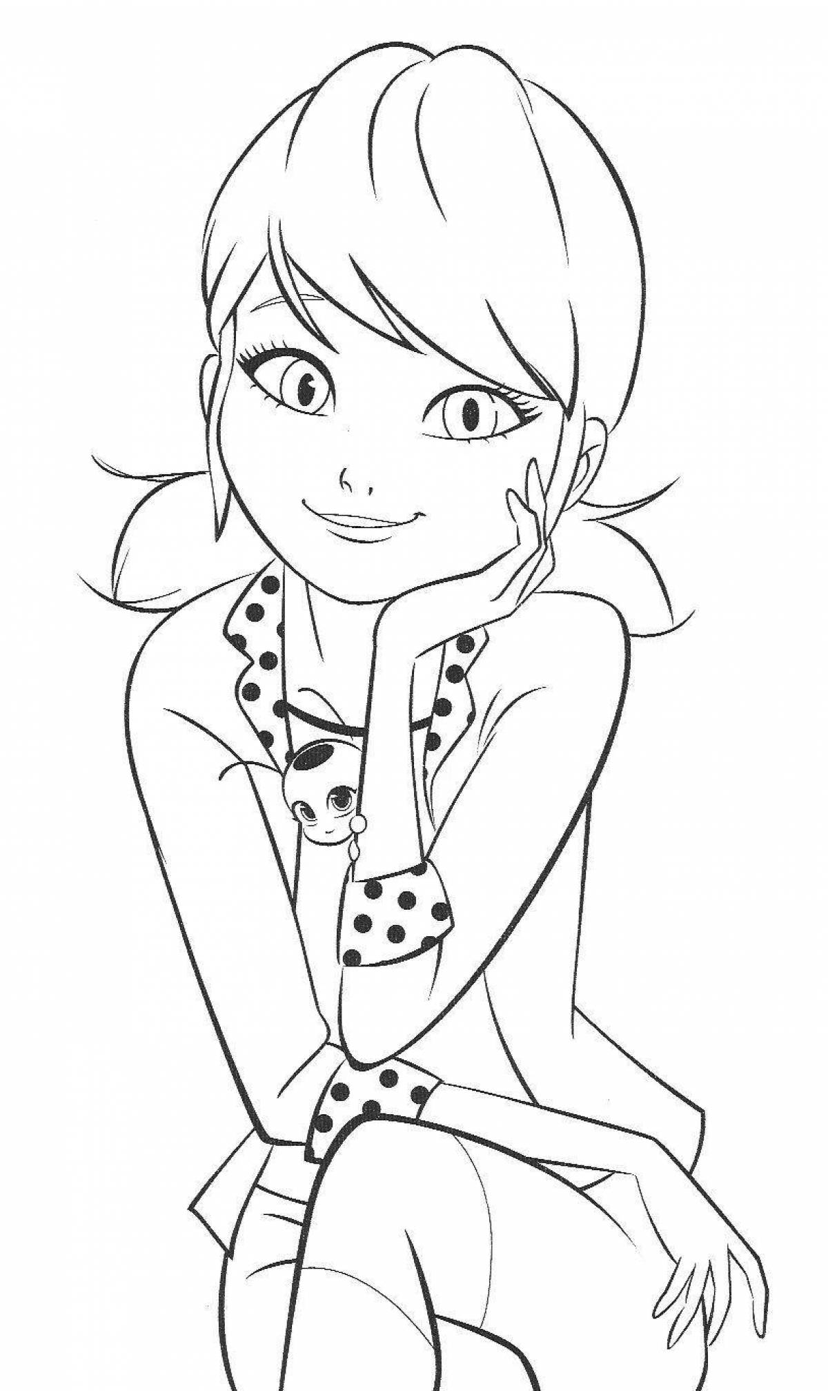 Marinette coloring book for kids