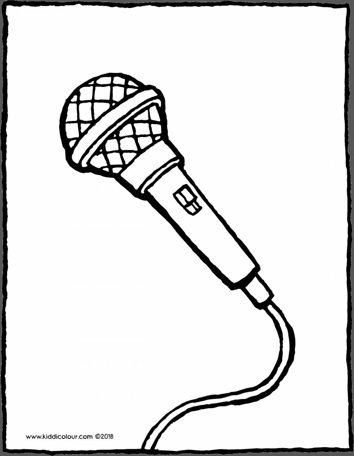 Colorful microphone coloring book for kids