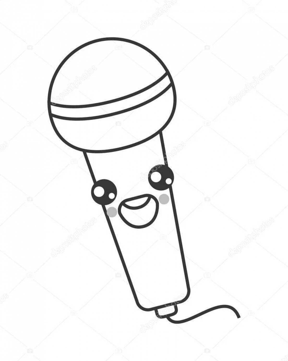 Vibrant microphone coloring page for kids