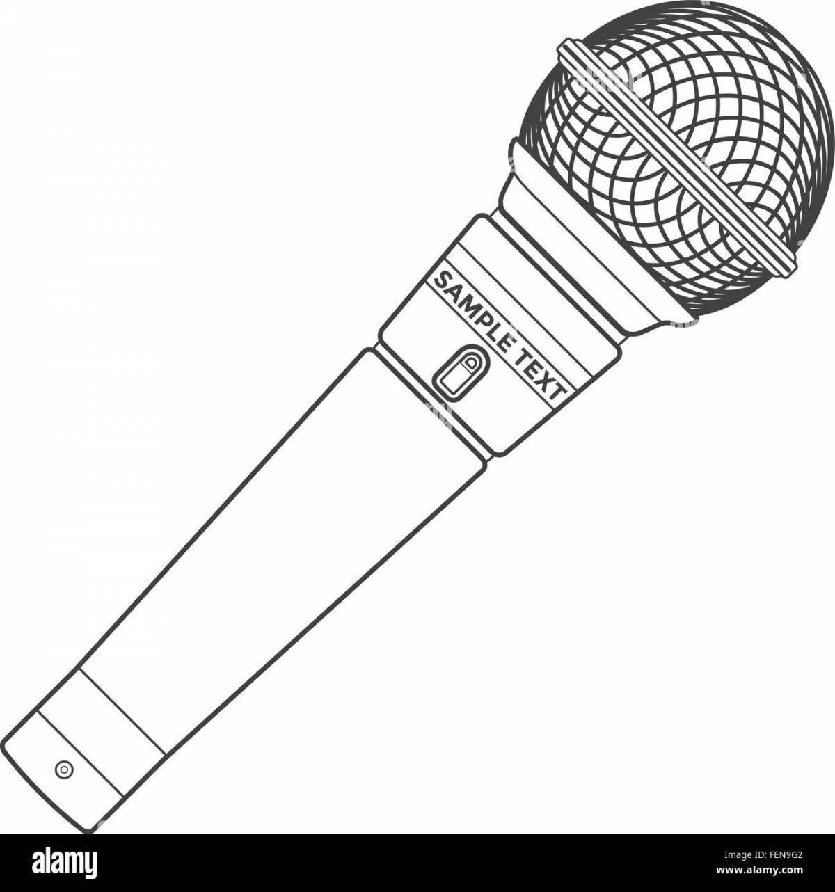 Playful microphone coloring page for kids