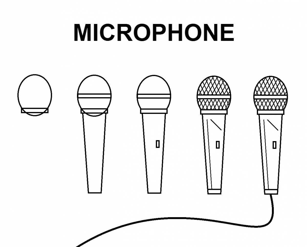 Fabulous microphone coloring page for kids