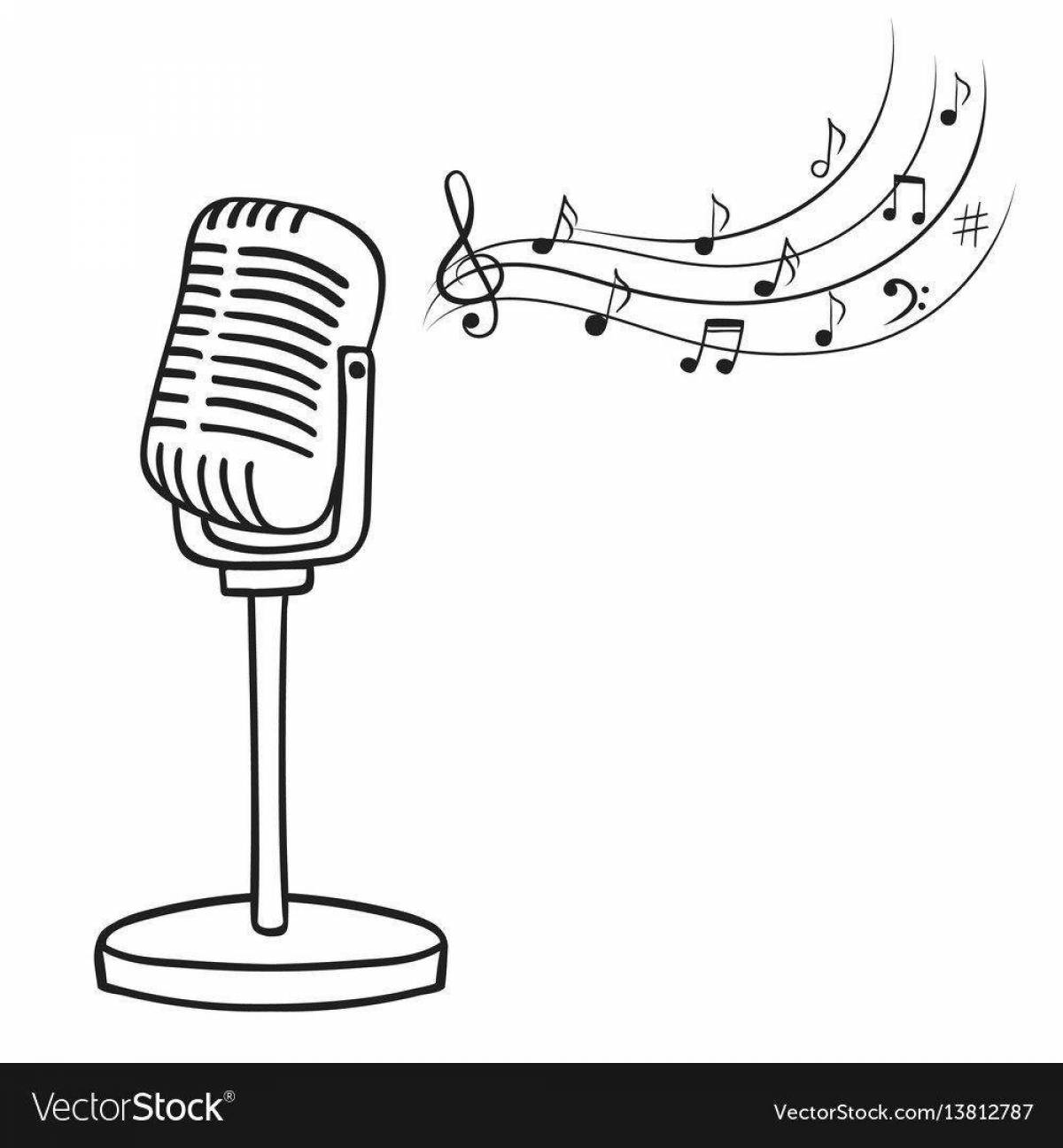 Adorable microphone coloring book for kids