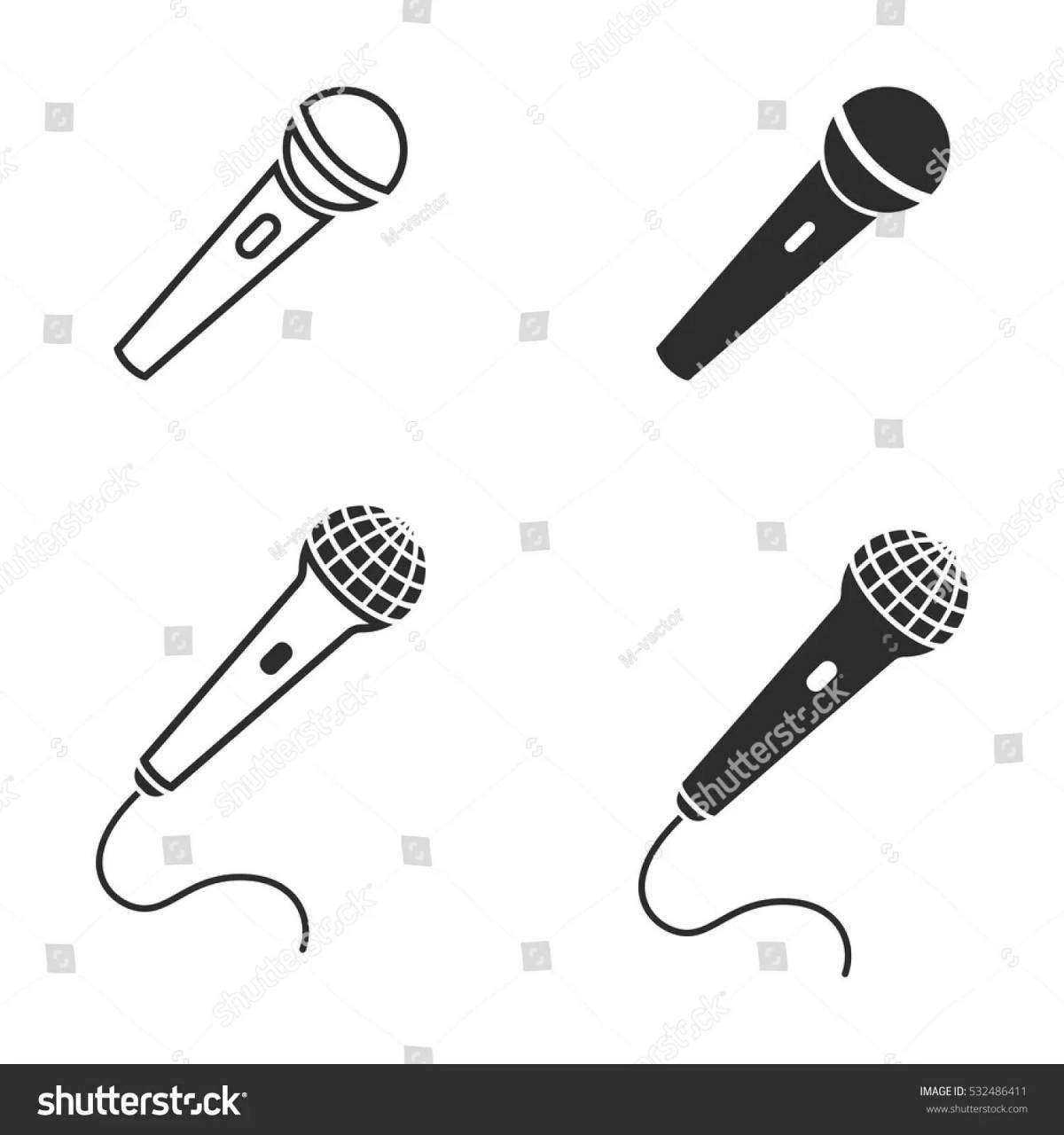 Great microphone coloring page for kids