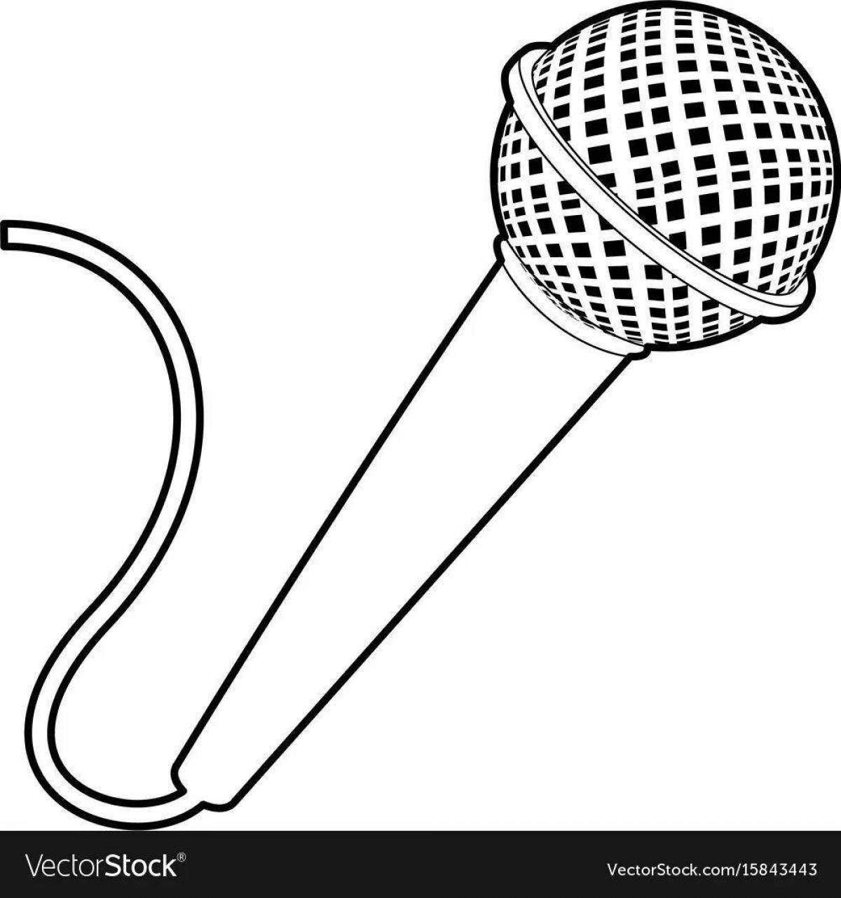 Adorable microphone coloring page for kids
