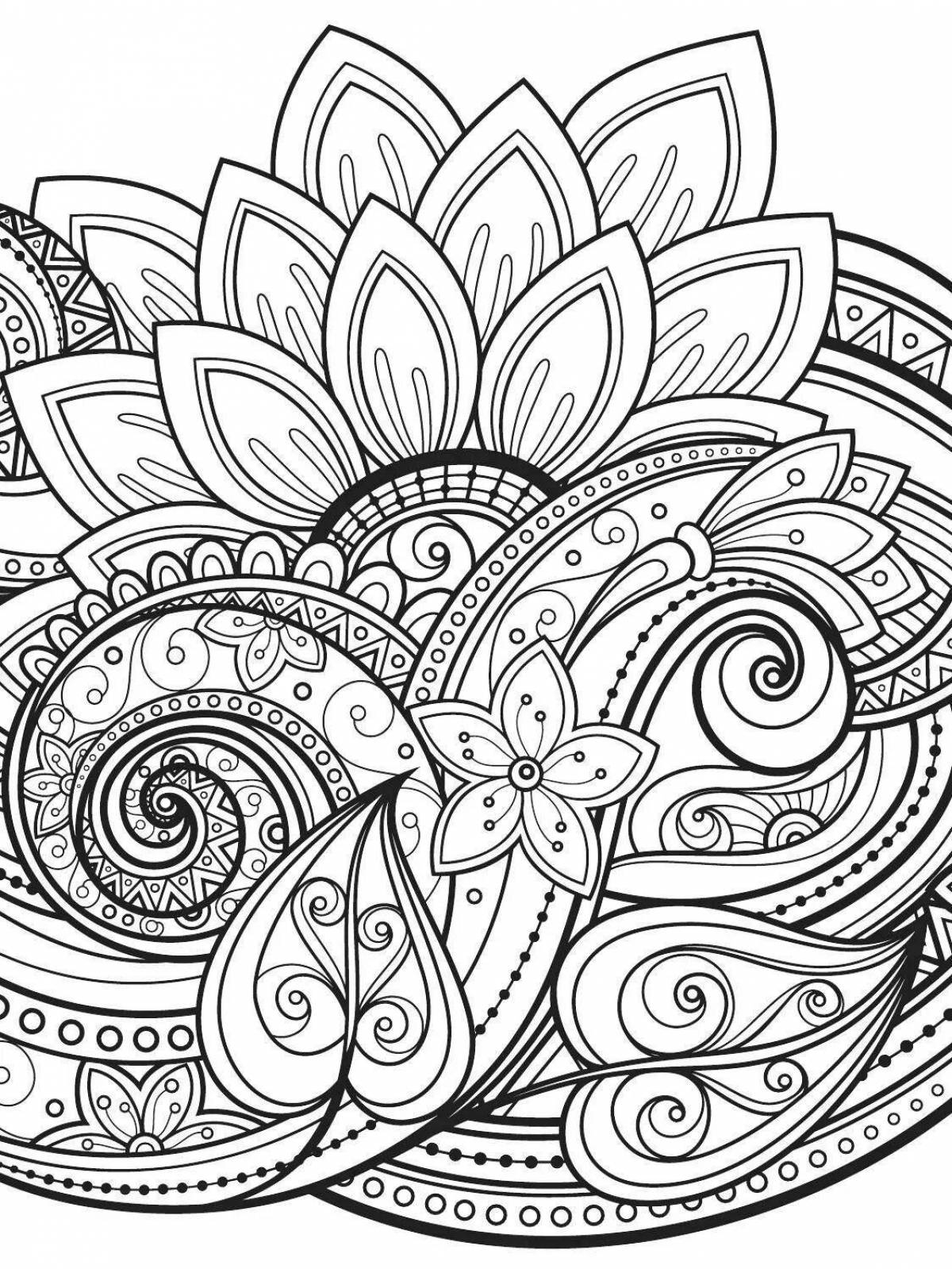 Artistic coloring mandala for adults en