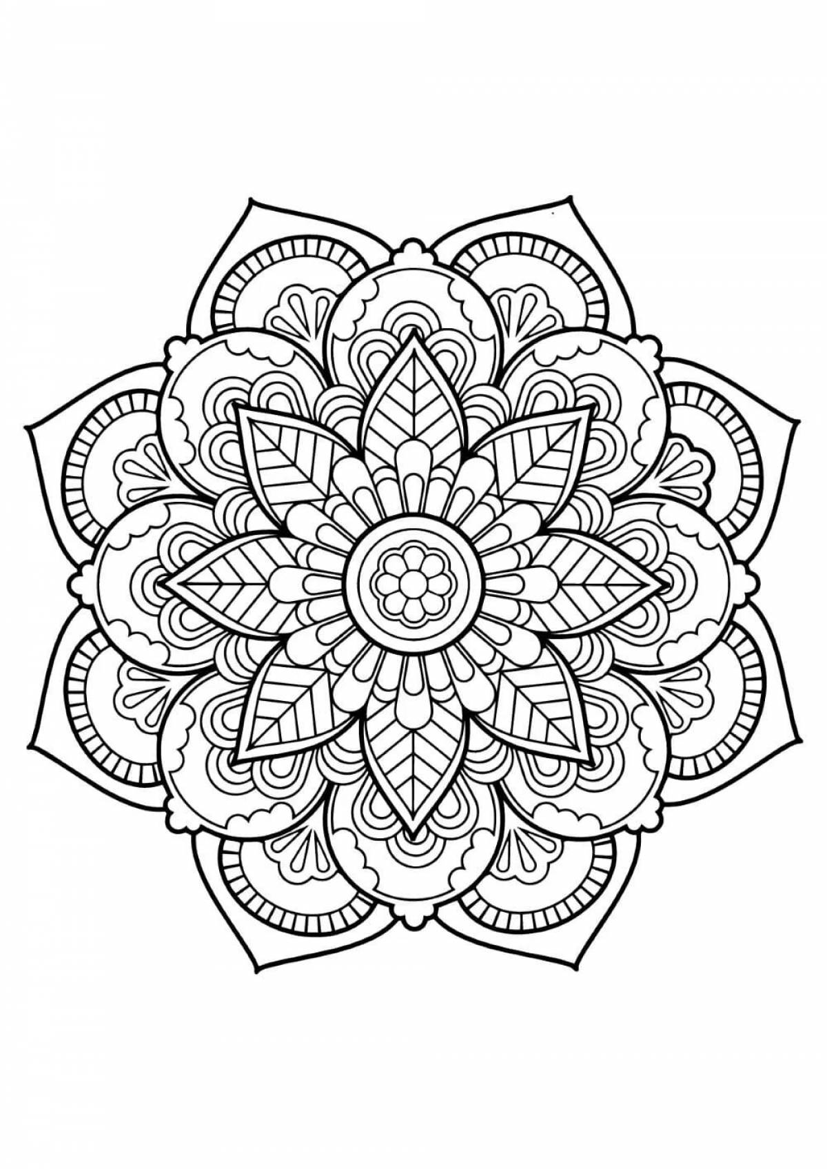 Exalted adult coloring mandala en