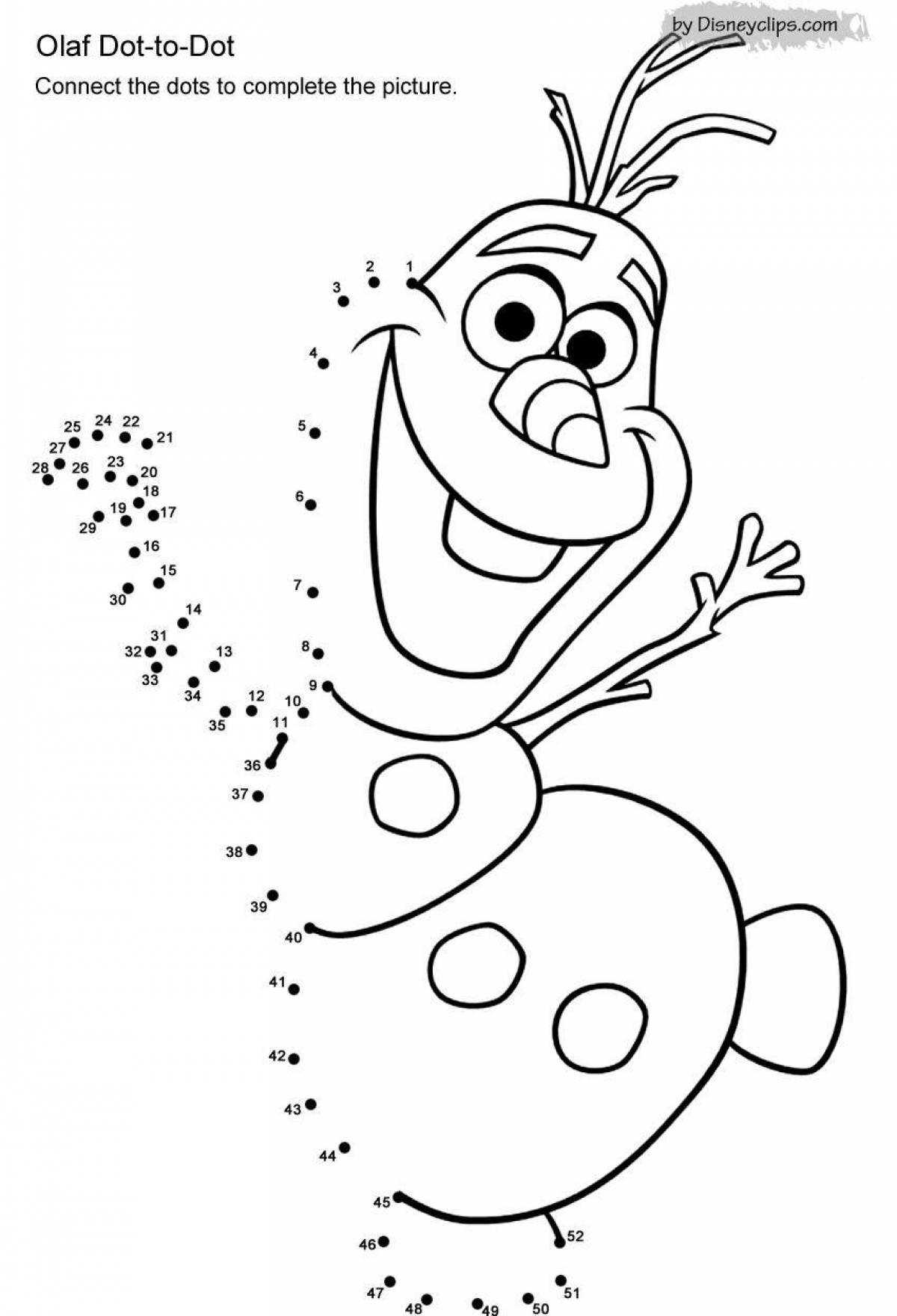 Olaf playful coloring for kids