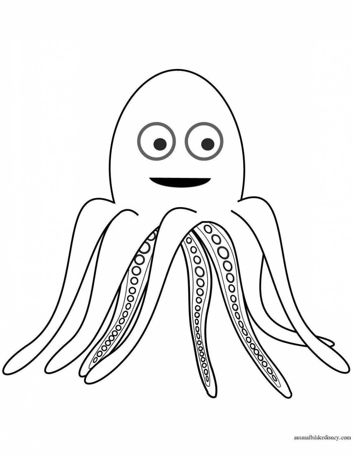 Coloring book octopus for kids