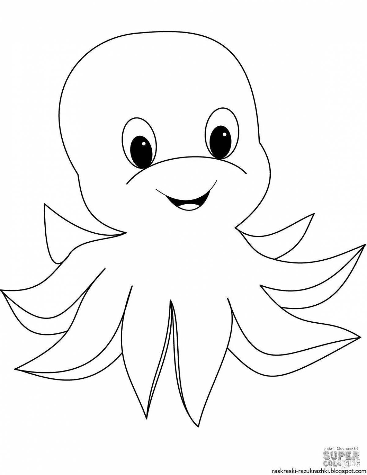 Веселый осьминог раскраски для детей