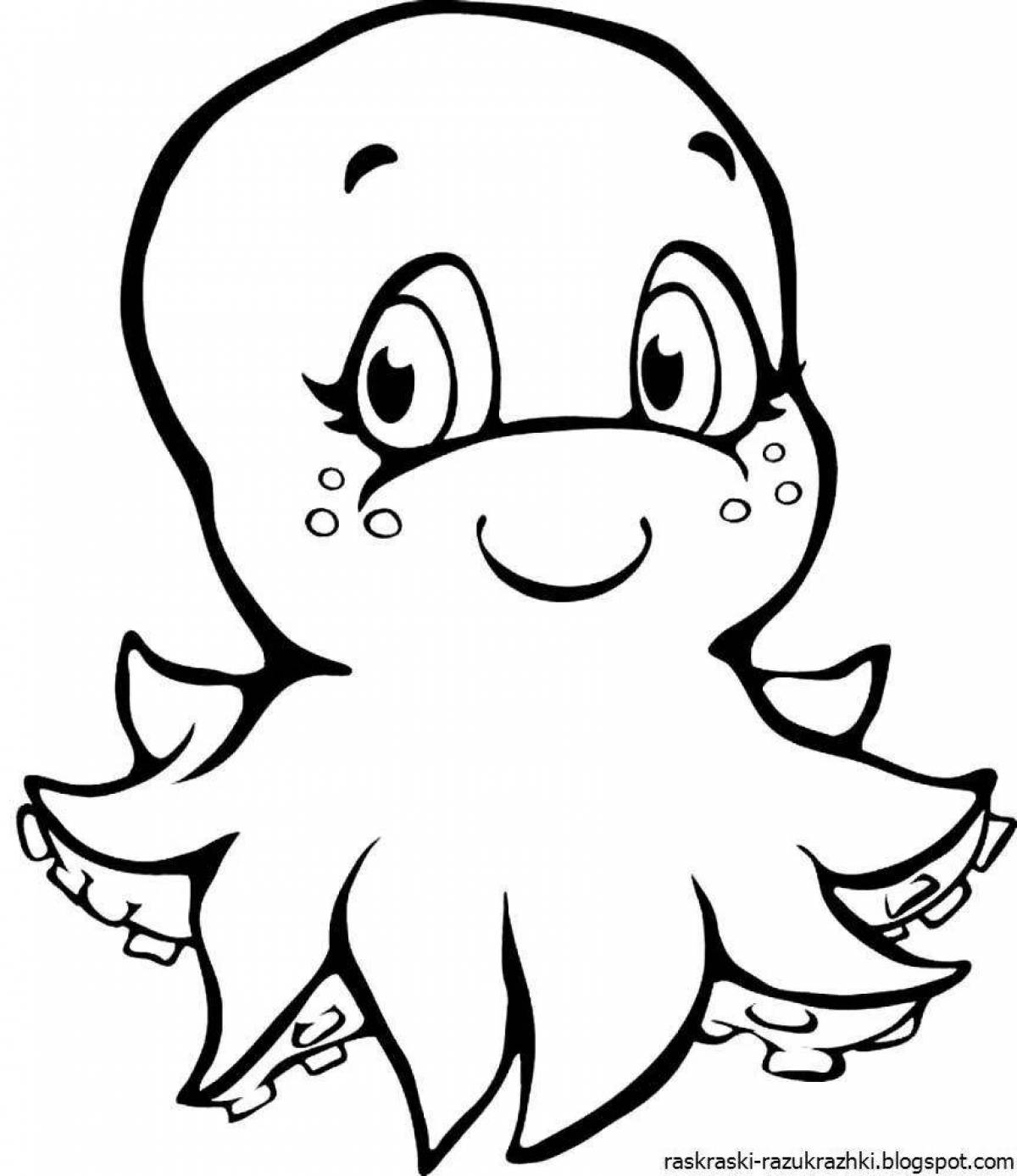 Fun coloring octopus for kids