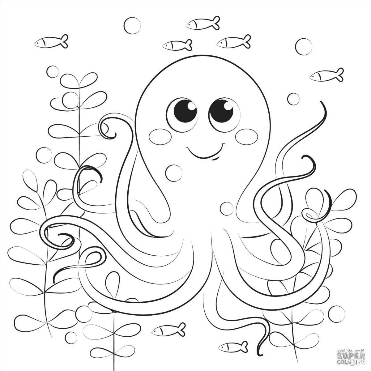 Fantastic octopus coloring book for kids