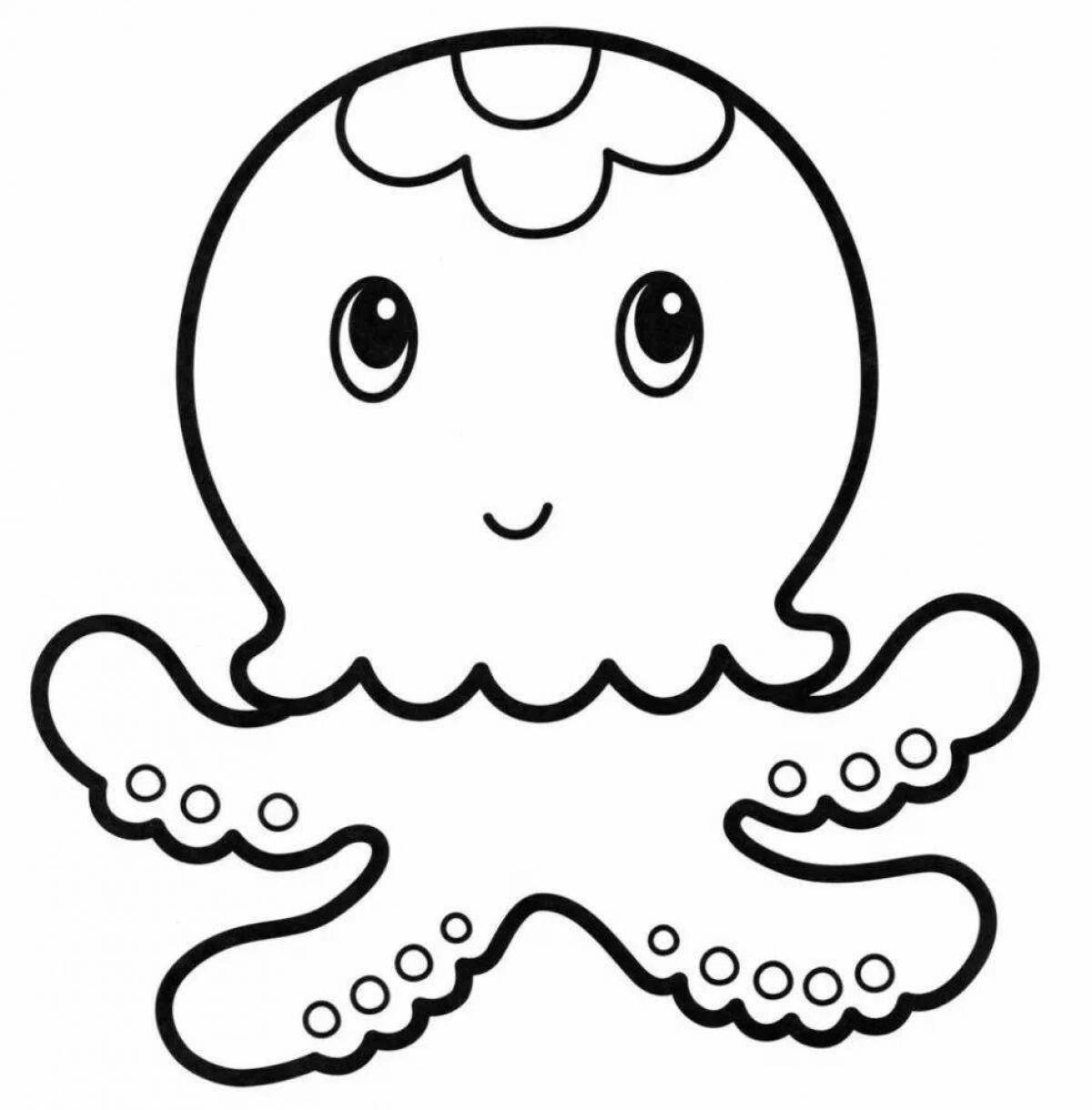 Adorable octopus coloring book for kids