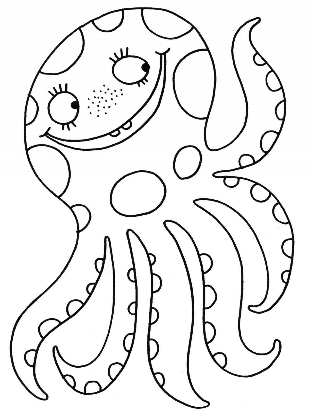 Милый осьминог раскраски для детей