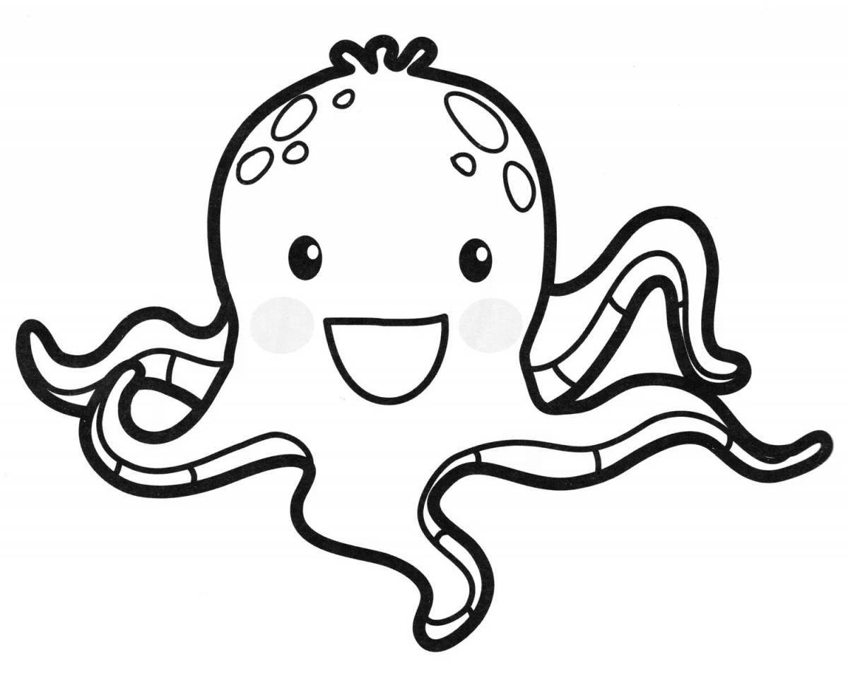 Coloring for kids nice octopus