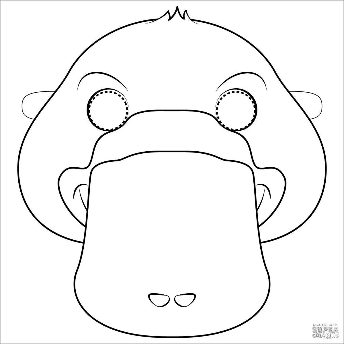 Artistic lizard mask coloring page