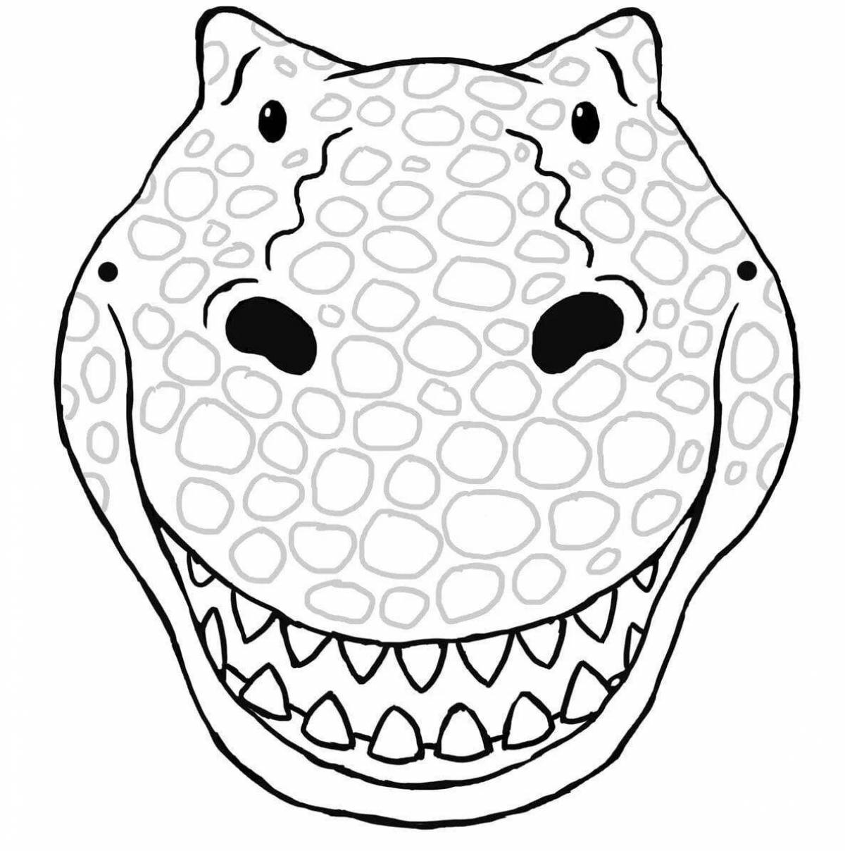 Coloring page beckoning lizard mask