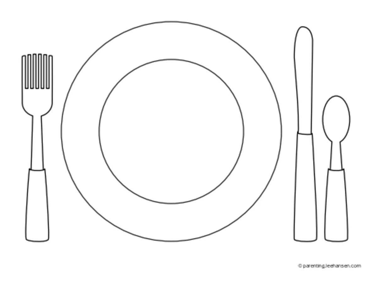 Bright table setting coloring book for children