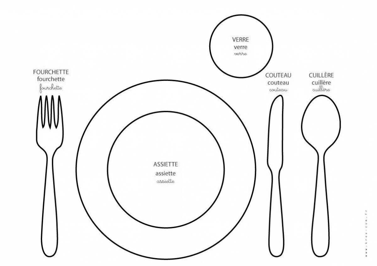 Children's coloring table setting