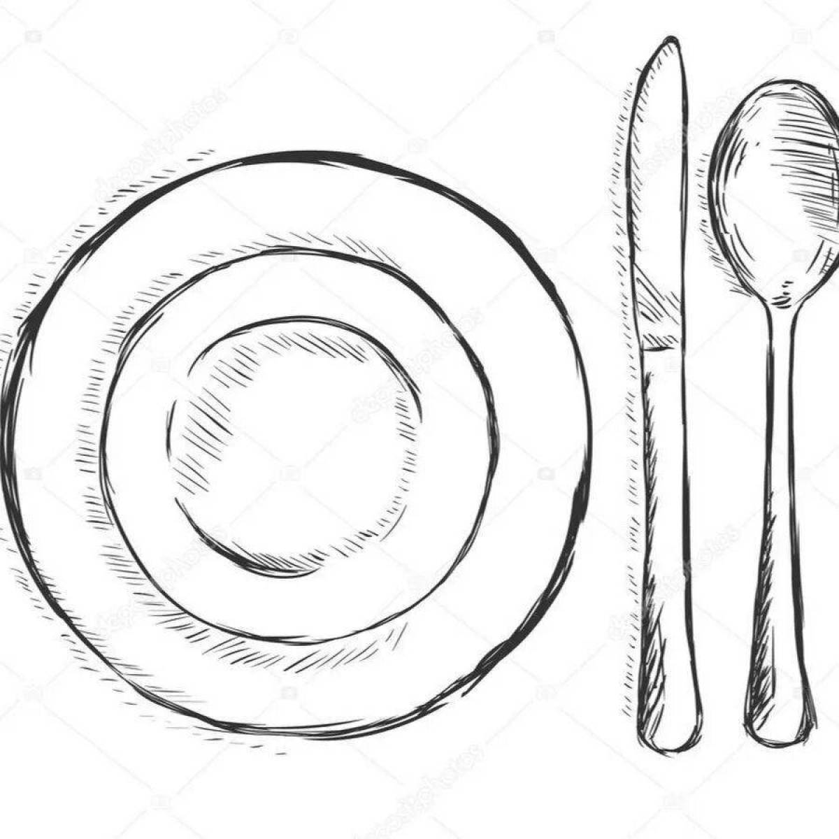 Fun table setting coloring book for kids