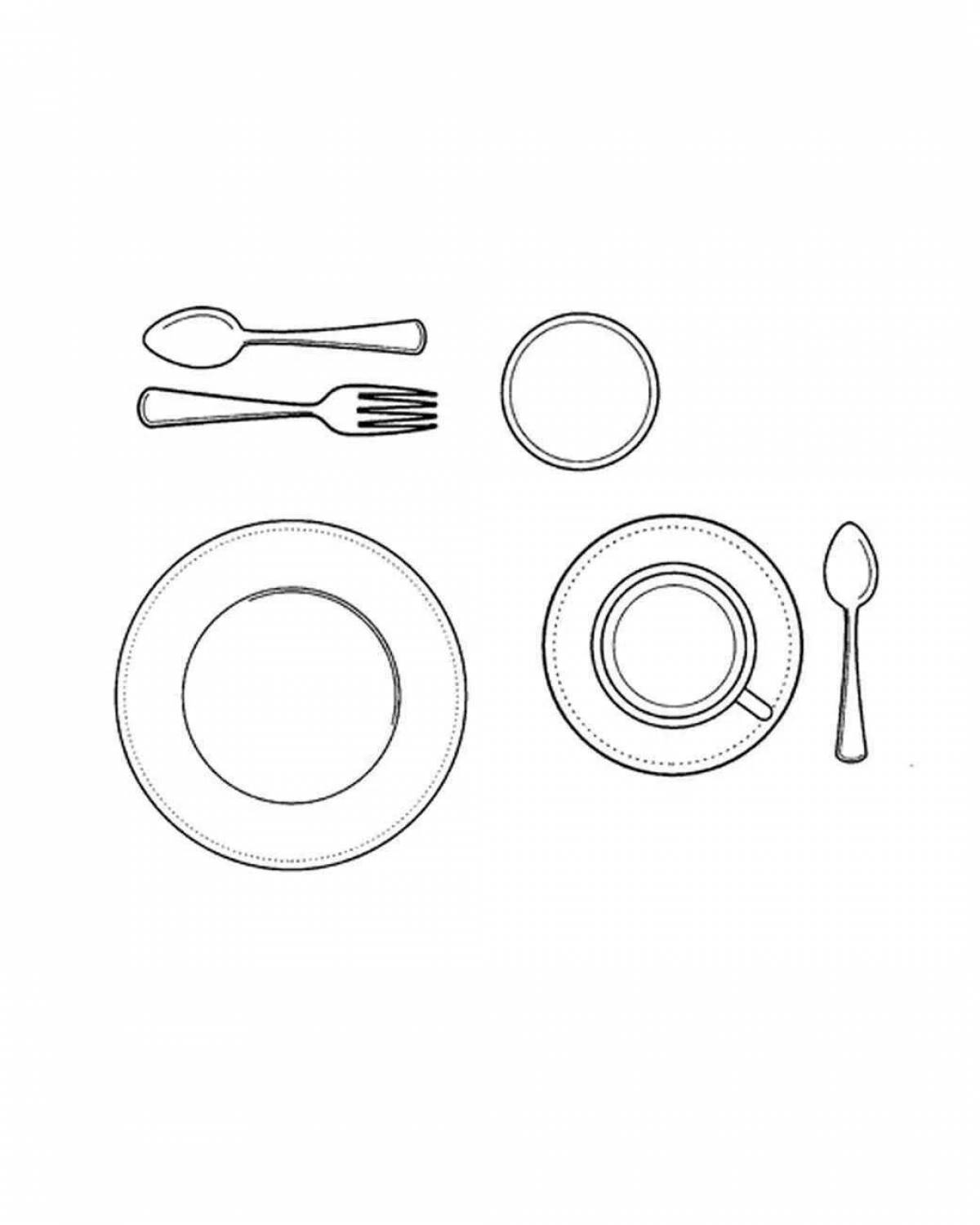 Delightful table setting coloring book for kids