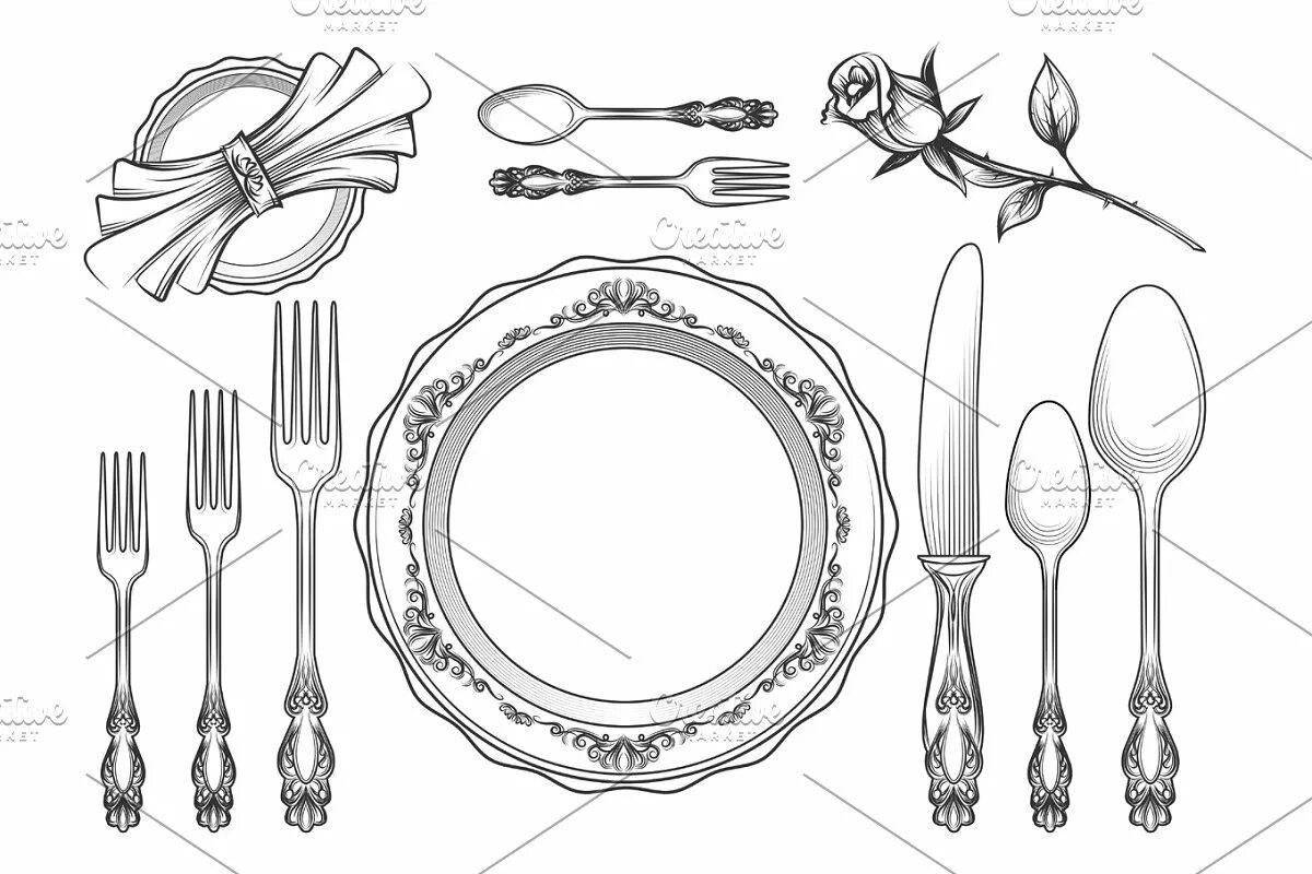 Amazing table setting coloring book for kids