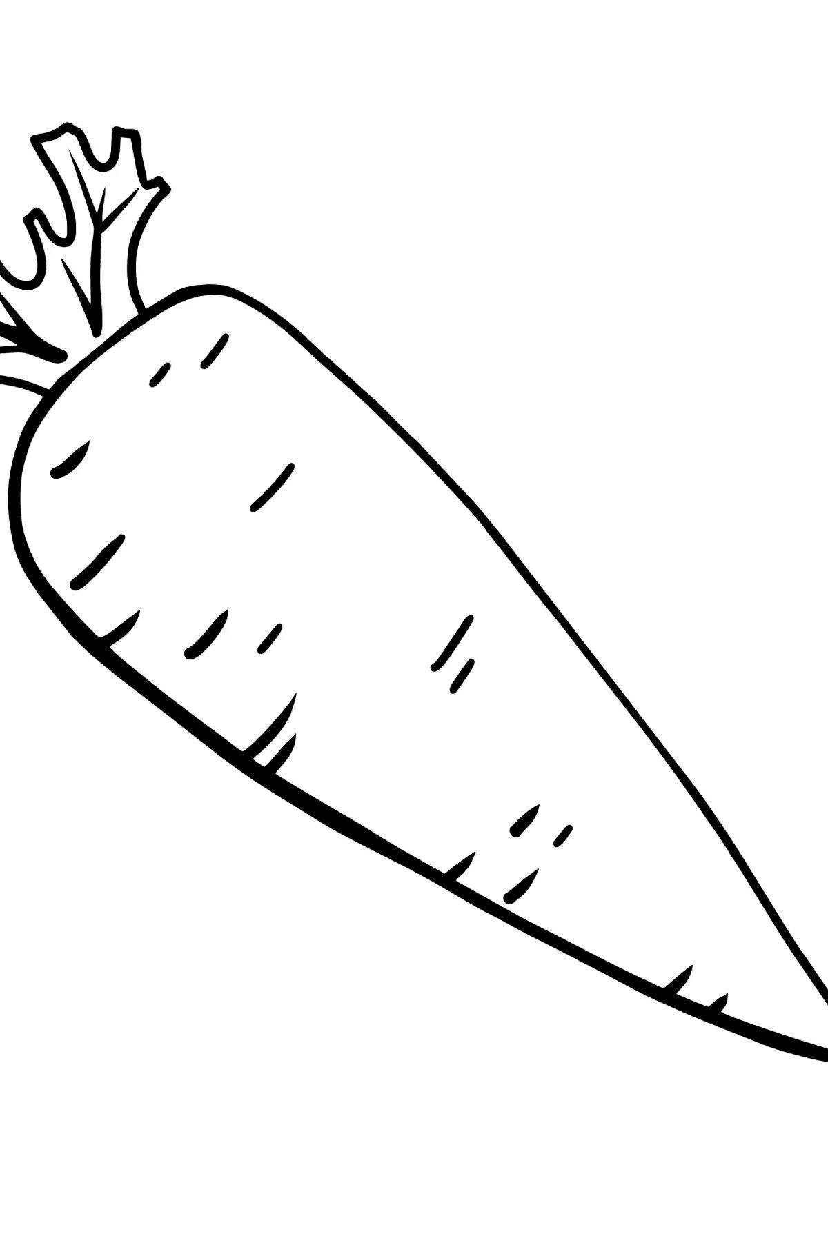 Игривый рисунок моркови для детей