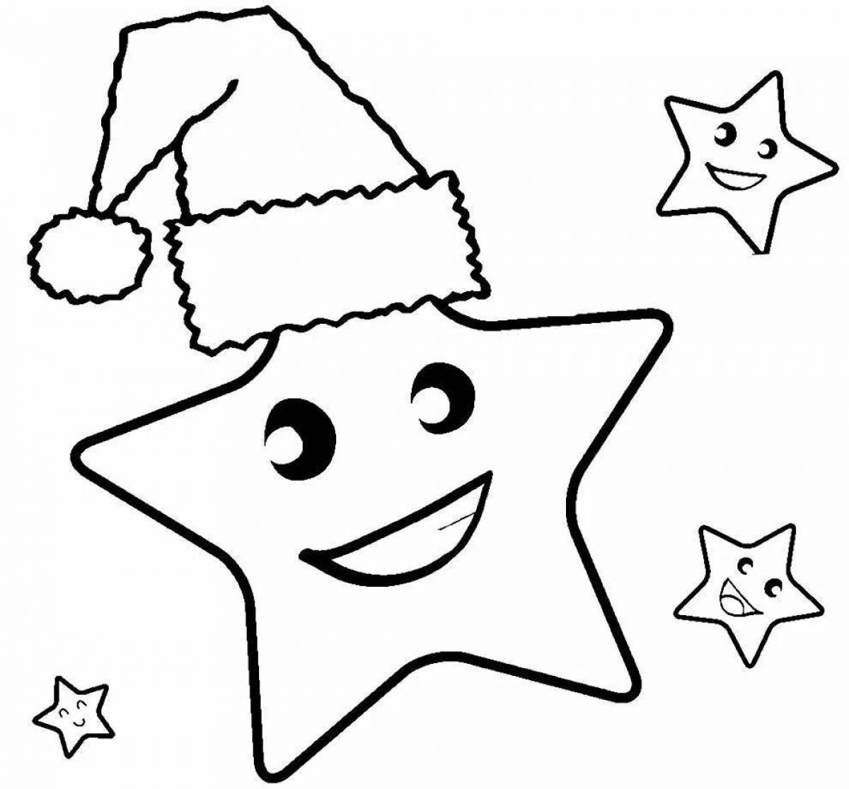 Очаровательная рождественская звезда раскраски для детей