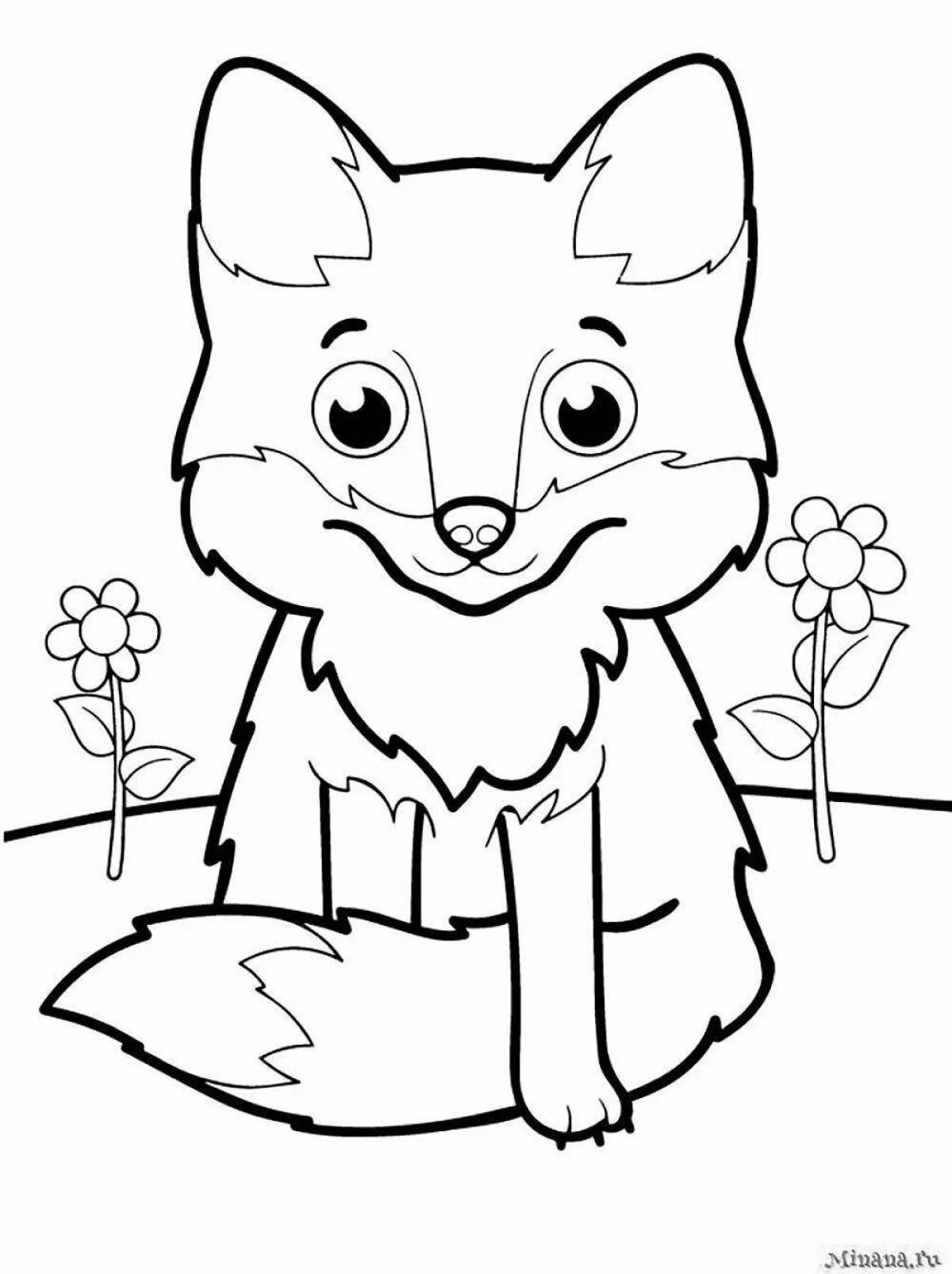 Sweet fox drawing for kids