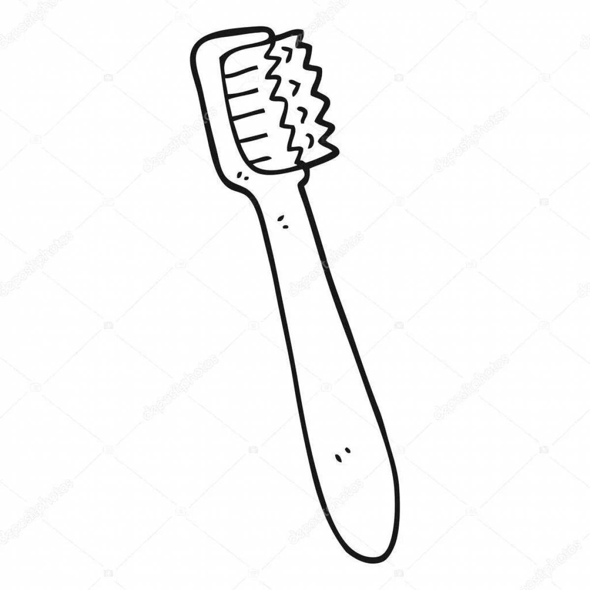 Colorful toothbrush coloring page for kids