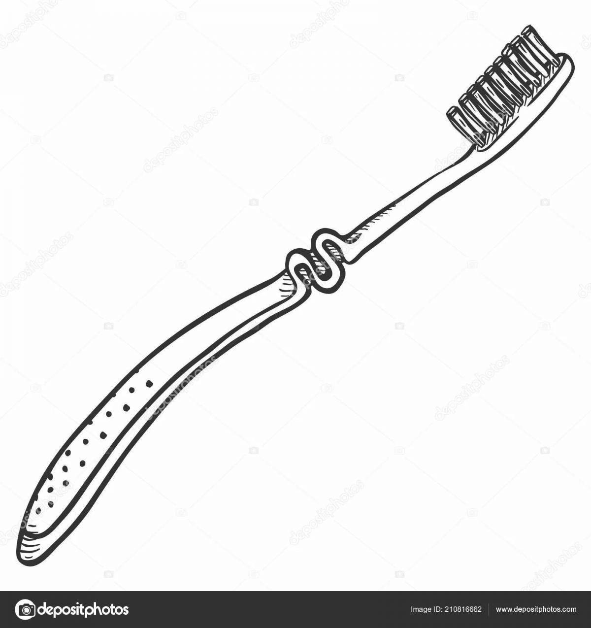 Joyful toothbrush coloring book for kids