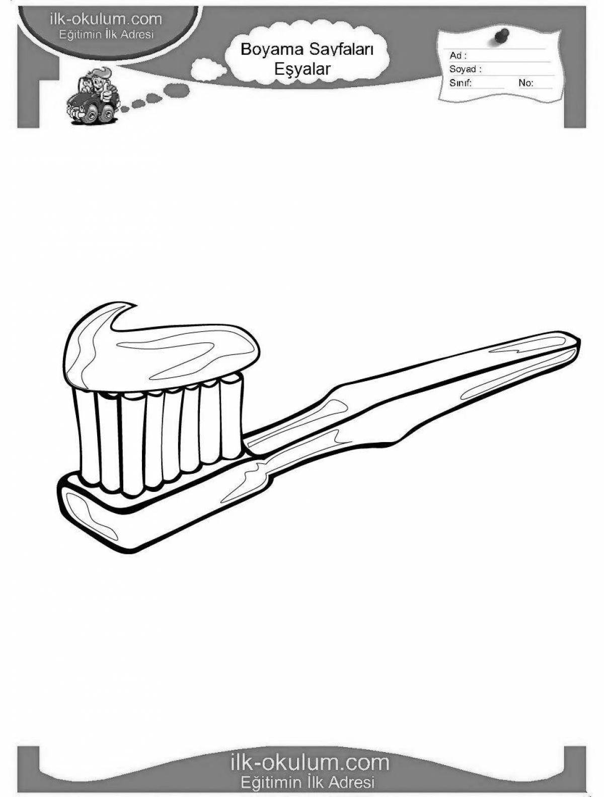 Fun toothbrush coloring for kids