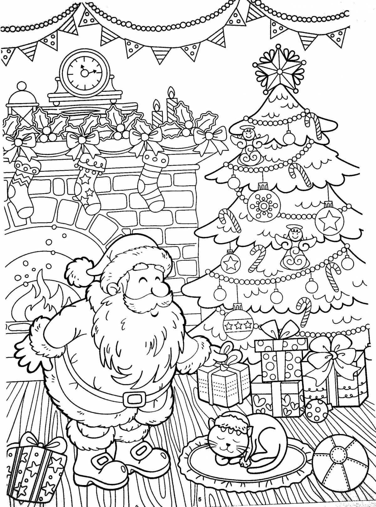 Rainbow Christmas coloring book for kids