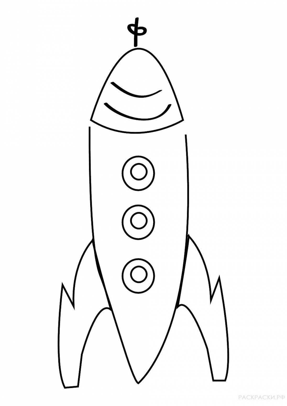 Веселый рисунок ракеты для детей