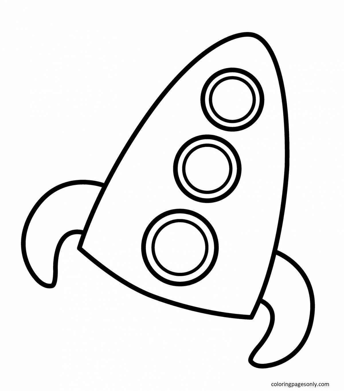 Playful rocket coloring page for kids