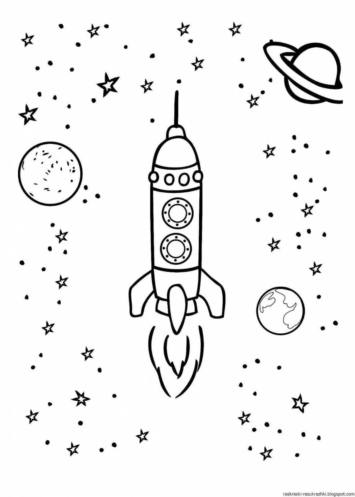 Fantastic rocket coloring book for kids