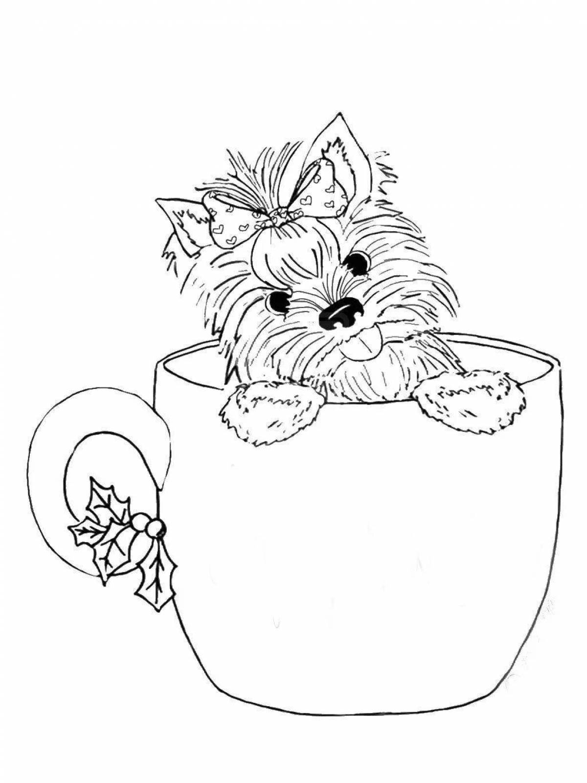 Jolly yorkshire terrier coloring pages for kids