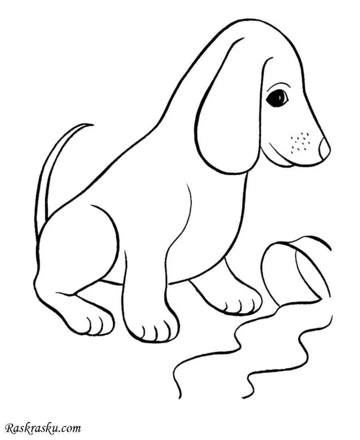 Glowing dog coloring book for kids