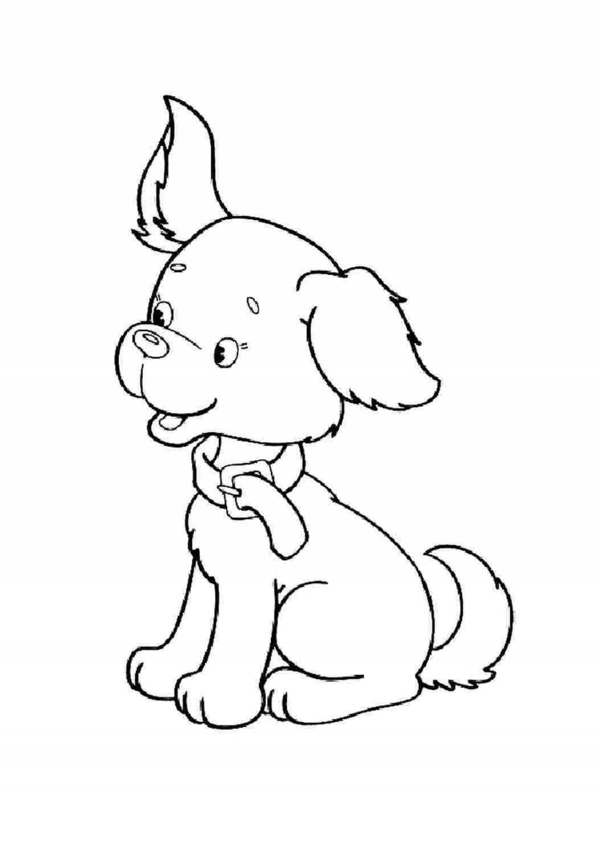 Adorable dog drawing for kids