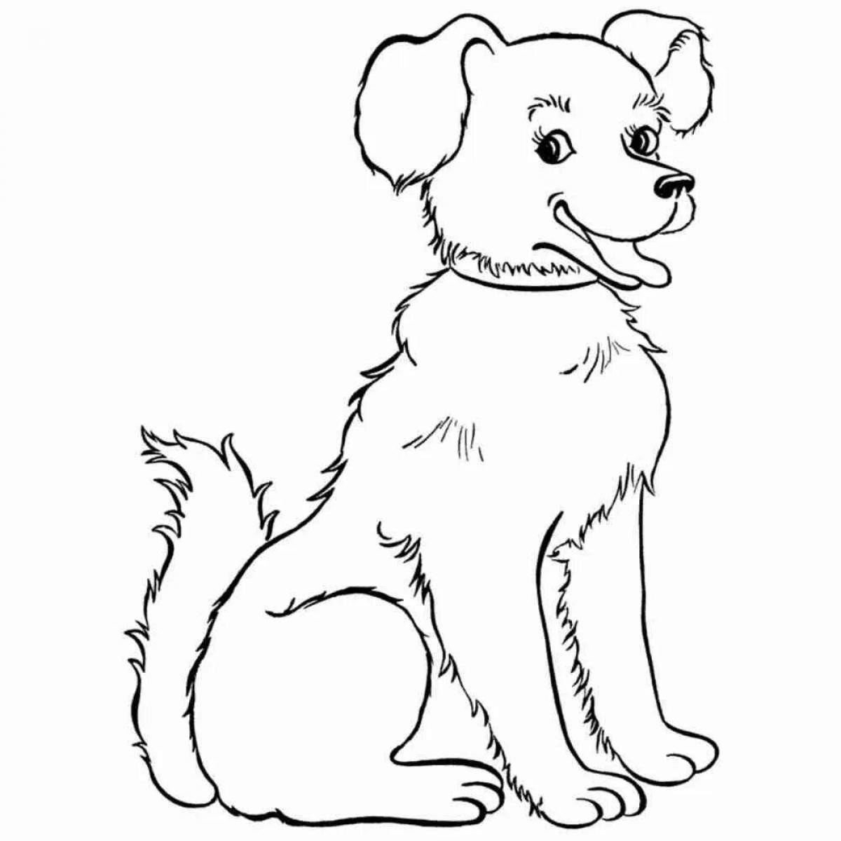Shiny dog ​​coloring book for kids