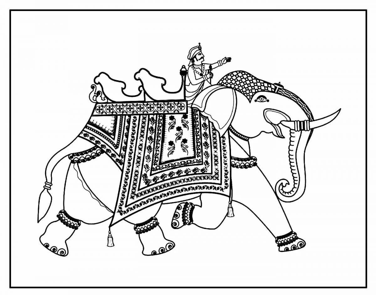 Amazing Indian Elephant Coloring Pages for Kids