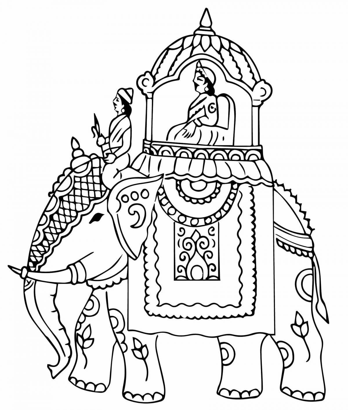 Great Indian elephant coloring book for kids