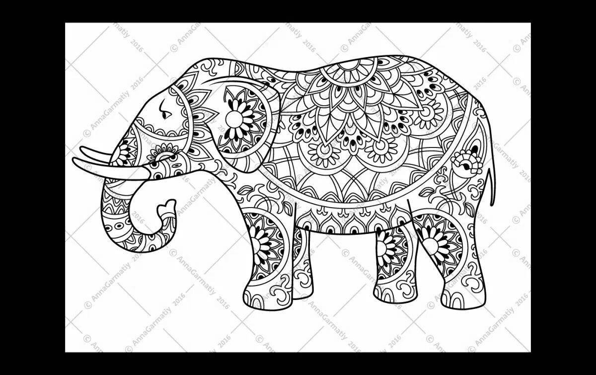 Выдающаяся индийская раскраска слонов для детей