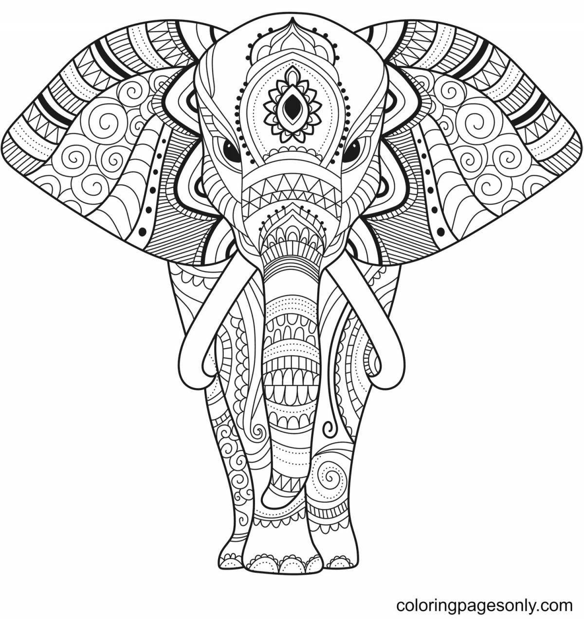 Gorgeous Indian elephant coloring pages for kids