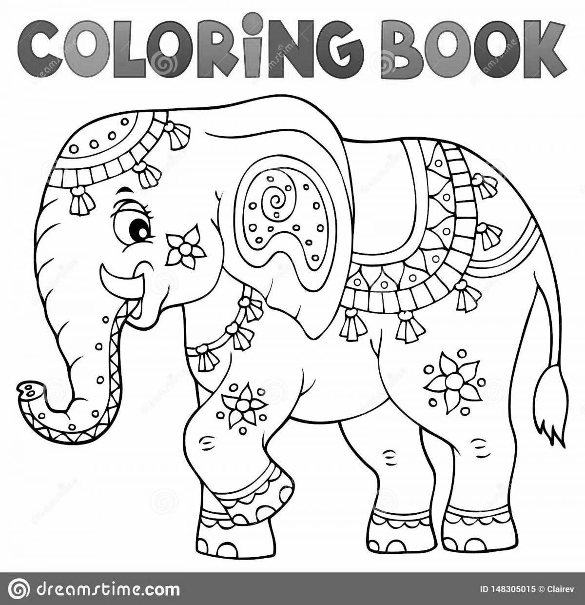 Incredible Indian elephant coloring book for kids