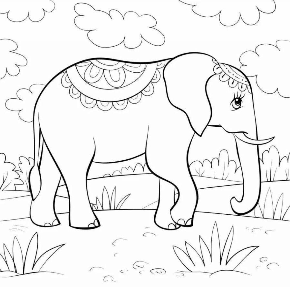 Картина-Раскраска - Индийский слон, 22х22см