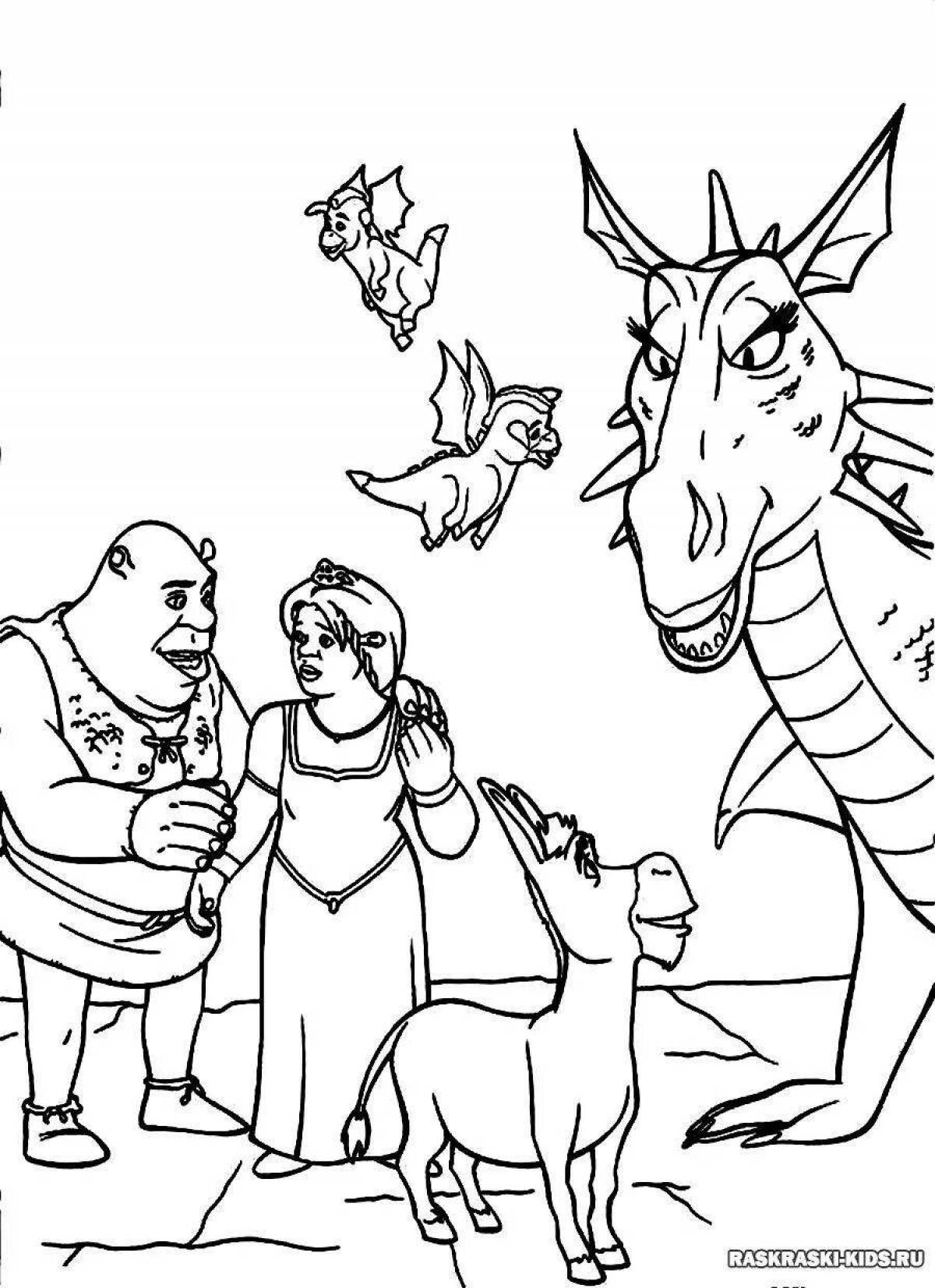 Joyful Shrek coloring book for kids