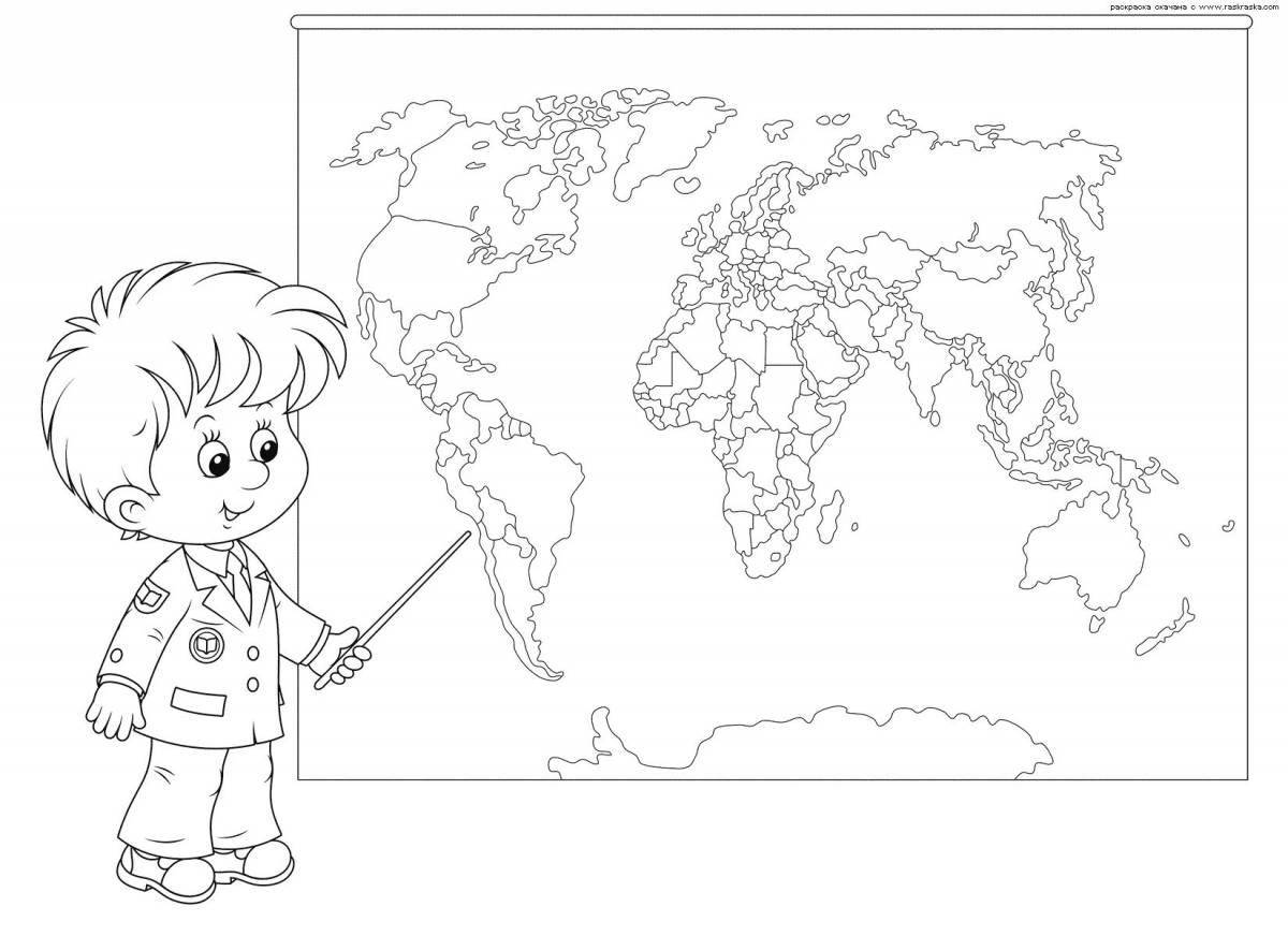 Bright coloring of the country of the world for children